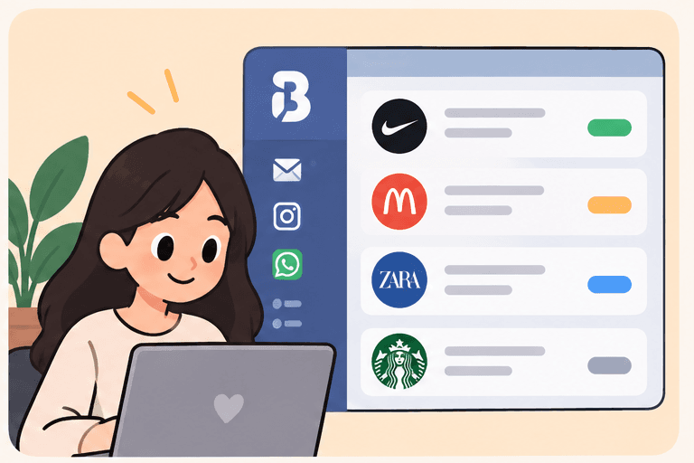 A creator organising her sponsorship deals with BrandRelay.
